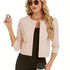 Damen 3⁄4-Ärmel Jacke | Open-Front Blazer mit Knopfdetail